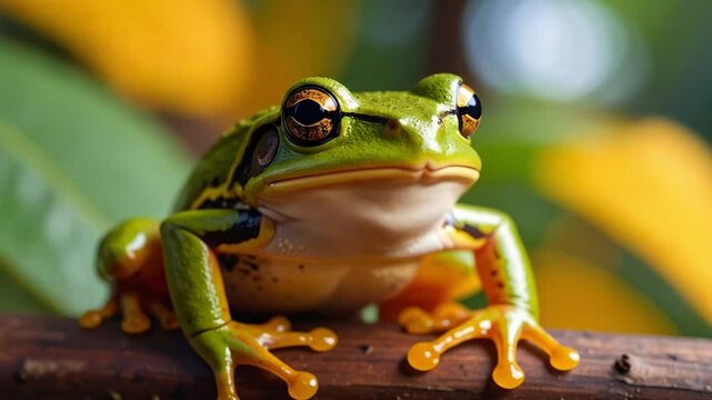 Macro Footage of a Tree Frog