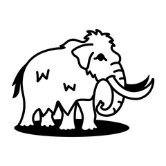 A drawing style icon representing mammoth
