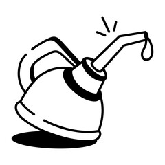  A doodle style icon showing oil can
