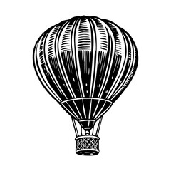 Fototapeta premium A vintage style illustration showing air balloon