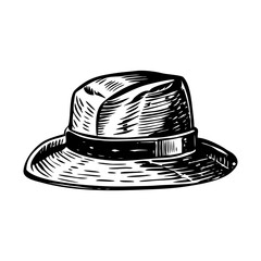 A vintage style illustration showing rain hat