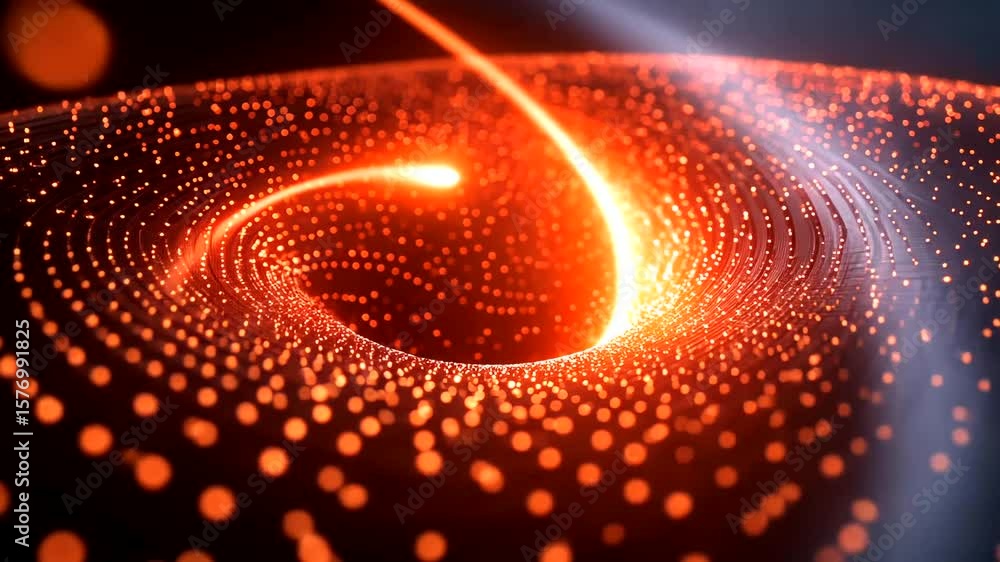 Poster abstract glowing particle wave animation: dynamic futuristic design concept