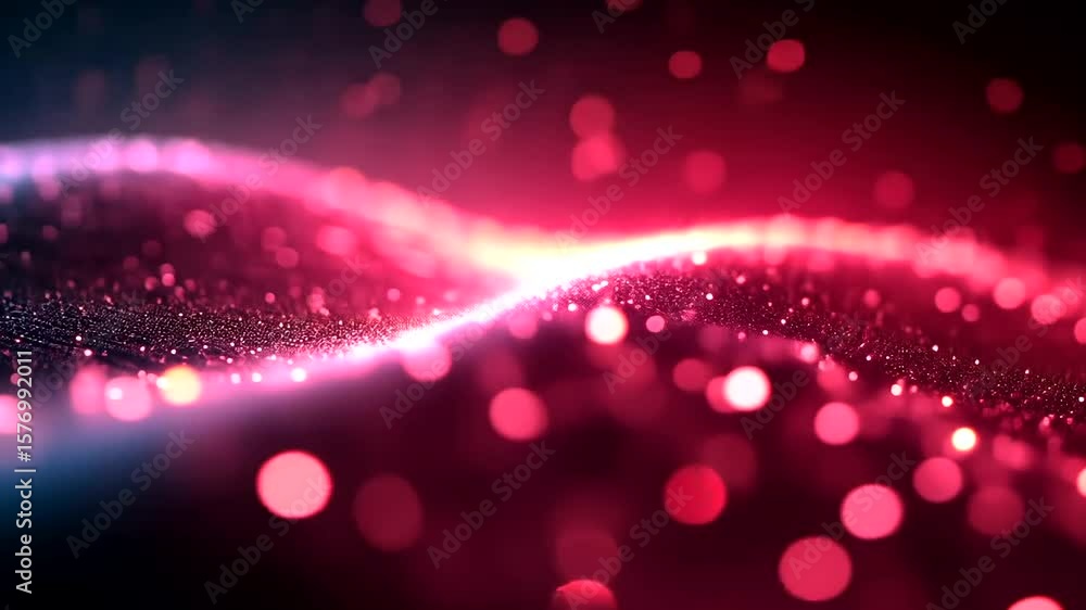 Aufkleber abstract glowing particle wave background loop - digital art futuristic visualization