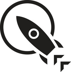 rocket vector icons. Launch spaceship or spacecraft. Rocket fast flying for space. New business start up.