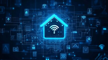 Connected Home Concept with Wireless Technology and Network Integration