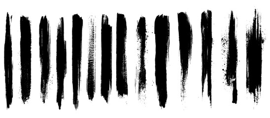 Set of Black ink vector stains. 
