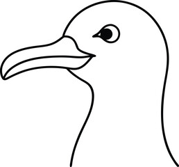 albatross head icon line art vector illustration on transparent background