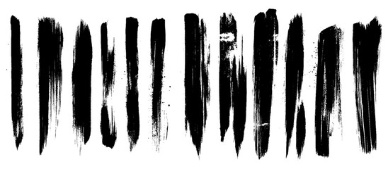 Set of abstract vertical grunge background templates. Vector black spots with jagged edges. 