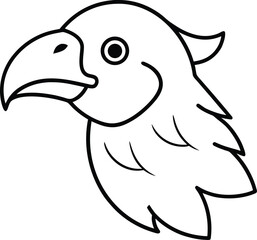 condor head icon line art vector illustration on transparent background