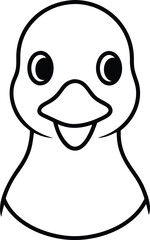 coot head icon line art vector illustration on transparent background