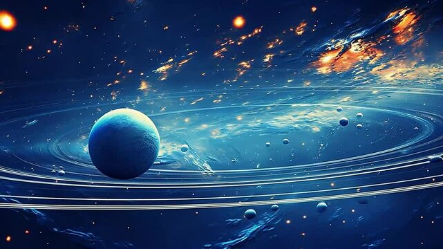 planetary circulation in Delfts Blauw realistis, highly detailed,ai generatif