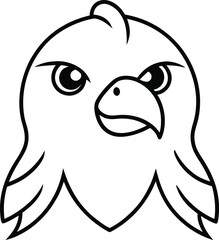 hawk head icon line art vector illustration on transparent background
