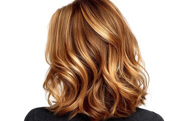 Obraz premium Soft Curls. The Hair Is Split Perfectly Down The Center, With One Side Golden Blonde And The Other Rich Chocolate Brown. The Curls Are Shiny