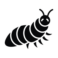 Caterpillar With Segments Outline Vector Illustration