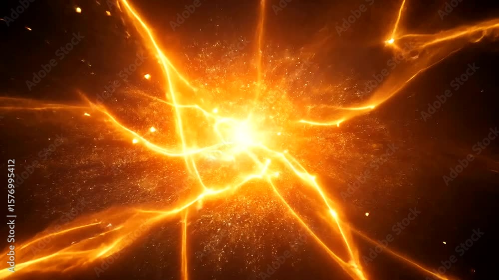 Poster abstract golden explosion: dynamic energy burst background for visual effects