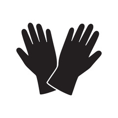 Obraz premium Gardening gloves silhouette vector on white background