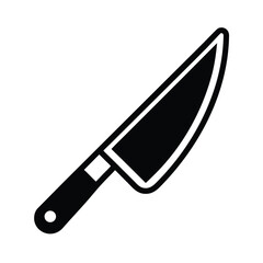 Chef Knife With Sharp Blade Outline Vector Illustration