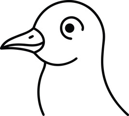 petrel head icon line art vector illustration on transparent background