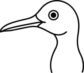 sandpiper head icon line art vector illustration on transparent background
