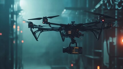 Futuristic Drone in an Urban Environment