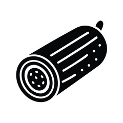 Cucumber Roll Outline Vector Illustration