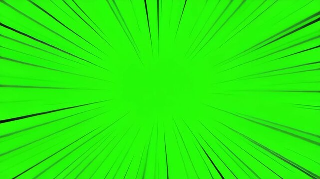 comic speed lines green screen background loop animation isolated