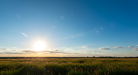 A breathtaking, high-resolution wide-angle photograph capturing the essence of a vibrant summer day