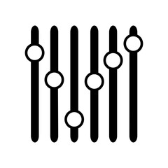 Equalizer icon design. simple illustration of music application and multimedia navigation on smartphone device