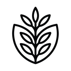 Flaxseed Outlined Icon Vector Illustration