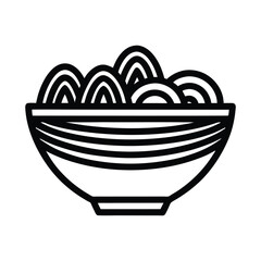 Greek Salad Bowl Outline Vector Illustration