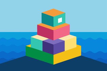 Fototapeta premium Charming cartoon illustration of a colorful whimsical cityscape with buildings and plants isolated on white background isolated on transparent background