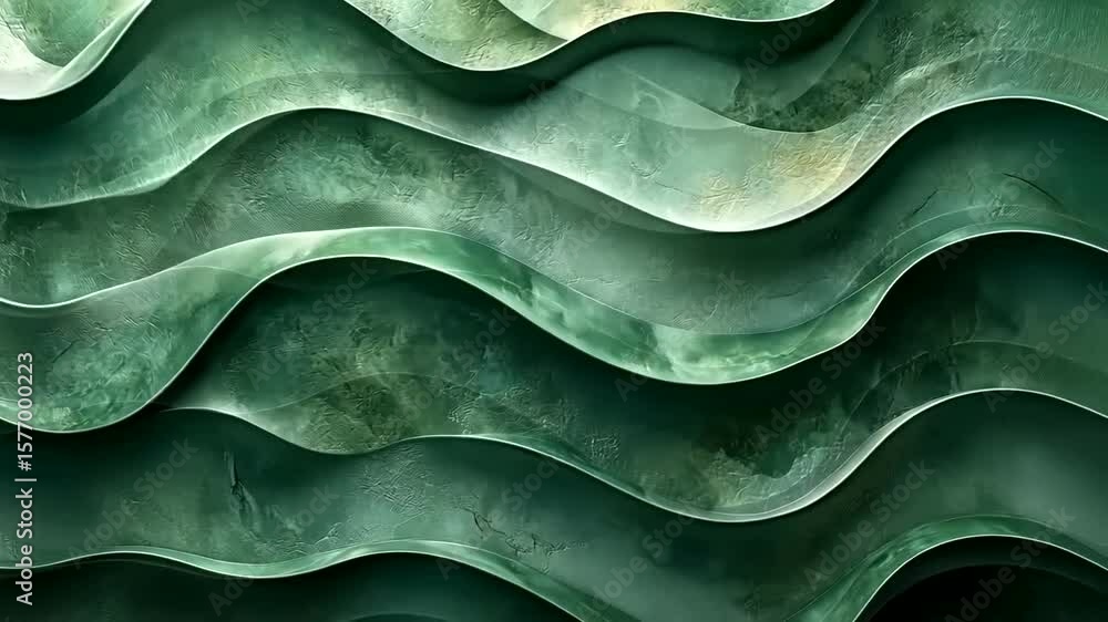 Poster abstract green wave pattern animation for modern backgrounds and design projects