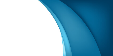 Blue Curved Abstract Business Background with White Space for Corporate Banner or Presentation