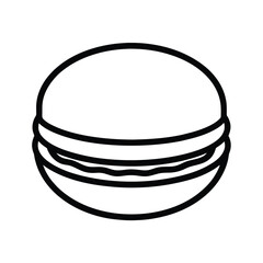 Macaron With Filling Outline Vector Illustration