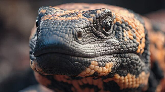 Gila Monster Close-Up Intricate Patterns and Sharp Details
