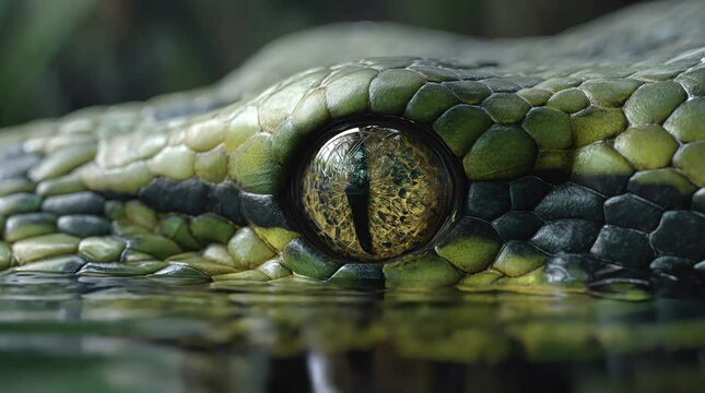 Emerald Tree Boa Eye Hypnotic Gaze into the Rainforest Depths