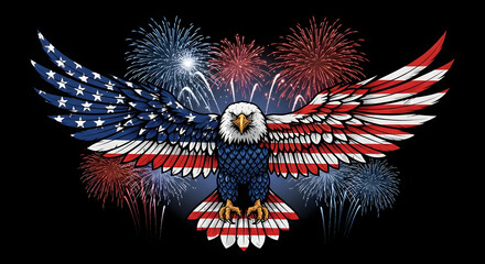 Obraz premium eagle with flag