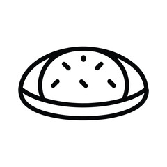 Naan Bread Outlined Icon Vector Illustration