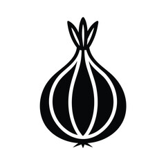 Onion Sprout Outline Vector Illustration