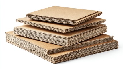 Stack of corrugated cardboard layers