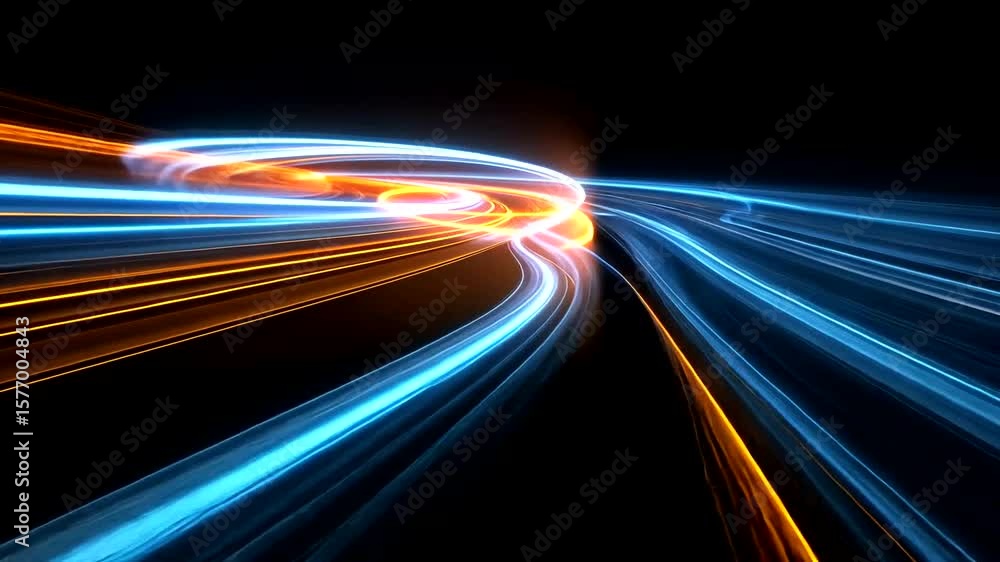 Aufkleber abstract light trails and dynamic motion blur, creating a futuristic visual spectacle