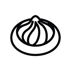 Shumai Dumpling Outline Vector Illustration