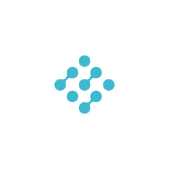 Abstract Blue Network Technology Connection Dots Design Logo