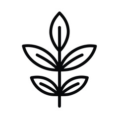 Thyme Sprout Outline Vector Illustration