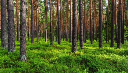 Fototapeta premium Pine forest floor