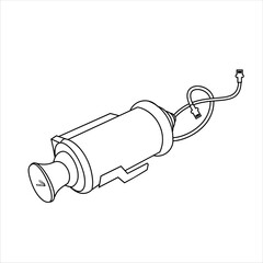 Close up of outline drawing automobile car Lighter
isolate on white background vector illustration.