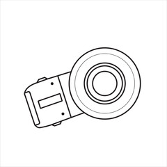 Close up of outline drawing automobile car KNOCK SENSOR isolate on white background vector illustration.