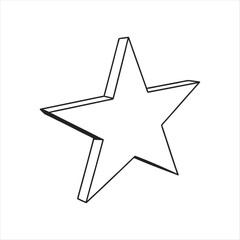 Obraz premium Minimal Outline Star Vector Illustration
