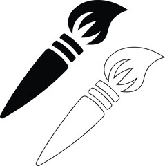 Paint brush   flat black vector line art  EPS Icon Sheet Vector