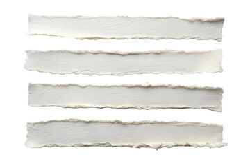 Fototapeta premium Torn strips of white paper, isolated on transparent background